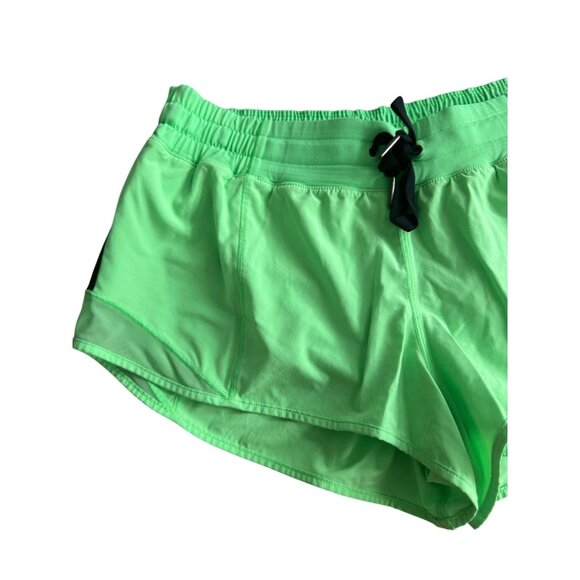 LULULEMON Neon Green Running Lined Workout Shorts Size 8 - Picture 5 of 6